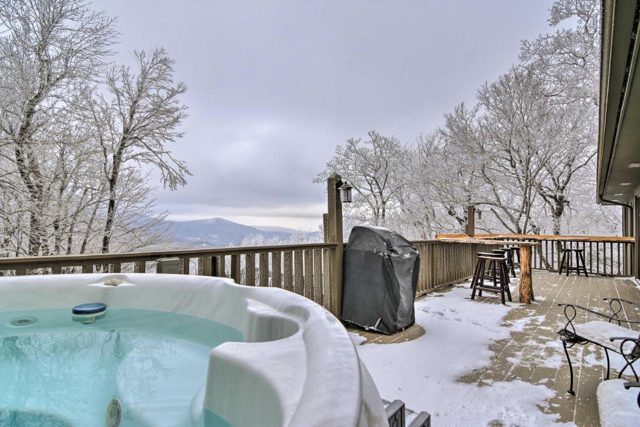 Cabin With Hot Tub And Mountain Views Less Than 5 Mi To Boone Blowing Rock Bagian luar foto